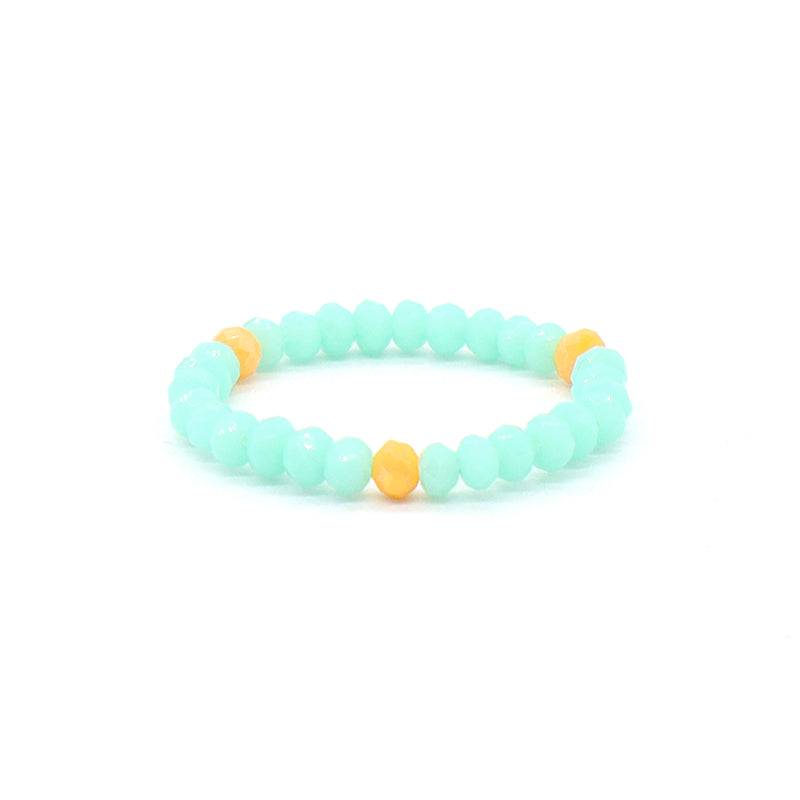 Various Color Wholesale Custom OEM Fashion Manufacture Factory Jewelry 3mm Handmade Stretch Glass Cyrstal Beaded Ring For Women