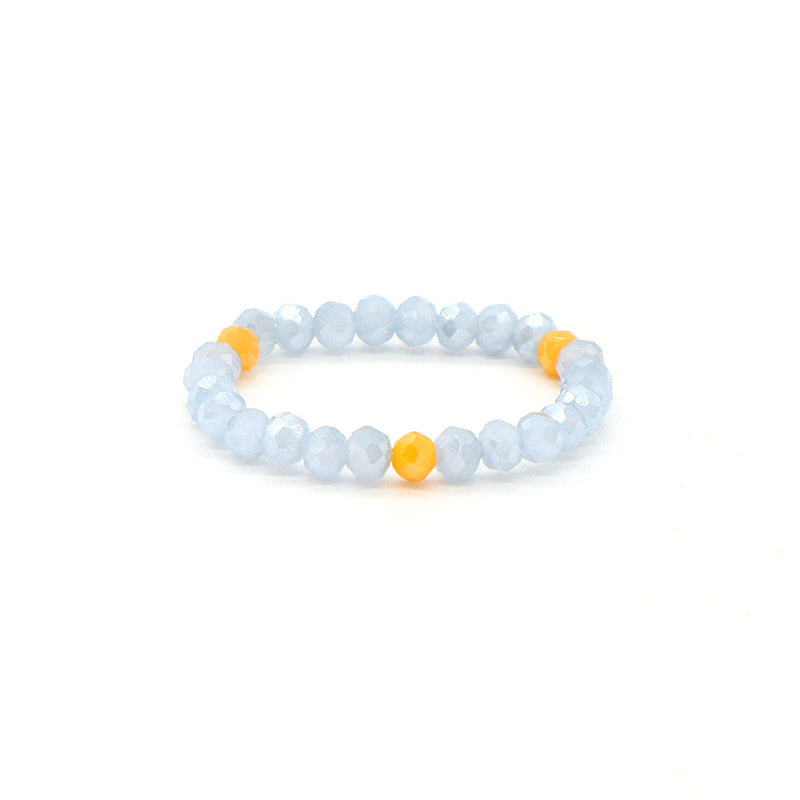 Various Color Wholesale Custom OEM Fashion Manufacture Factory Jewelry 3mm Handmade Stretch Glass Cyrstal Beaded Ring For Women