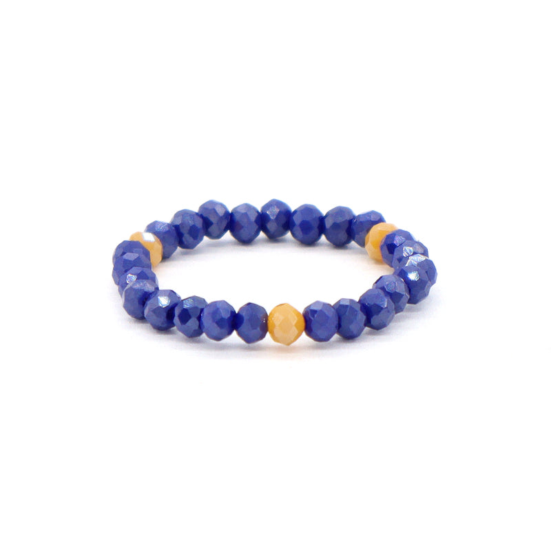 Various Color Wholesale Custom OEM Fashion Manufacture Factory Jewelry 3mm Handmade Stretch Glass Cyrstal Beaded Ring For Women