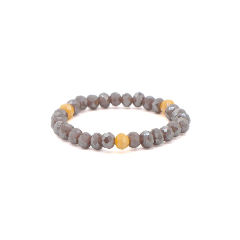 Various Color Wholesale Custom OEM Fashion Manufacture Factory Jewelry 3mm Handmade Stretch Glass Cyrstal Beaded Ring For Women