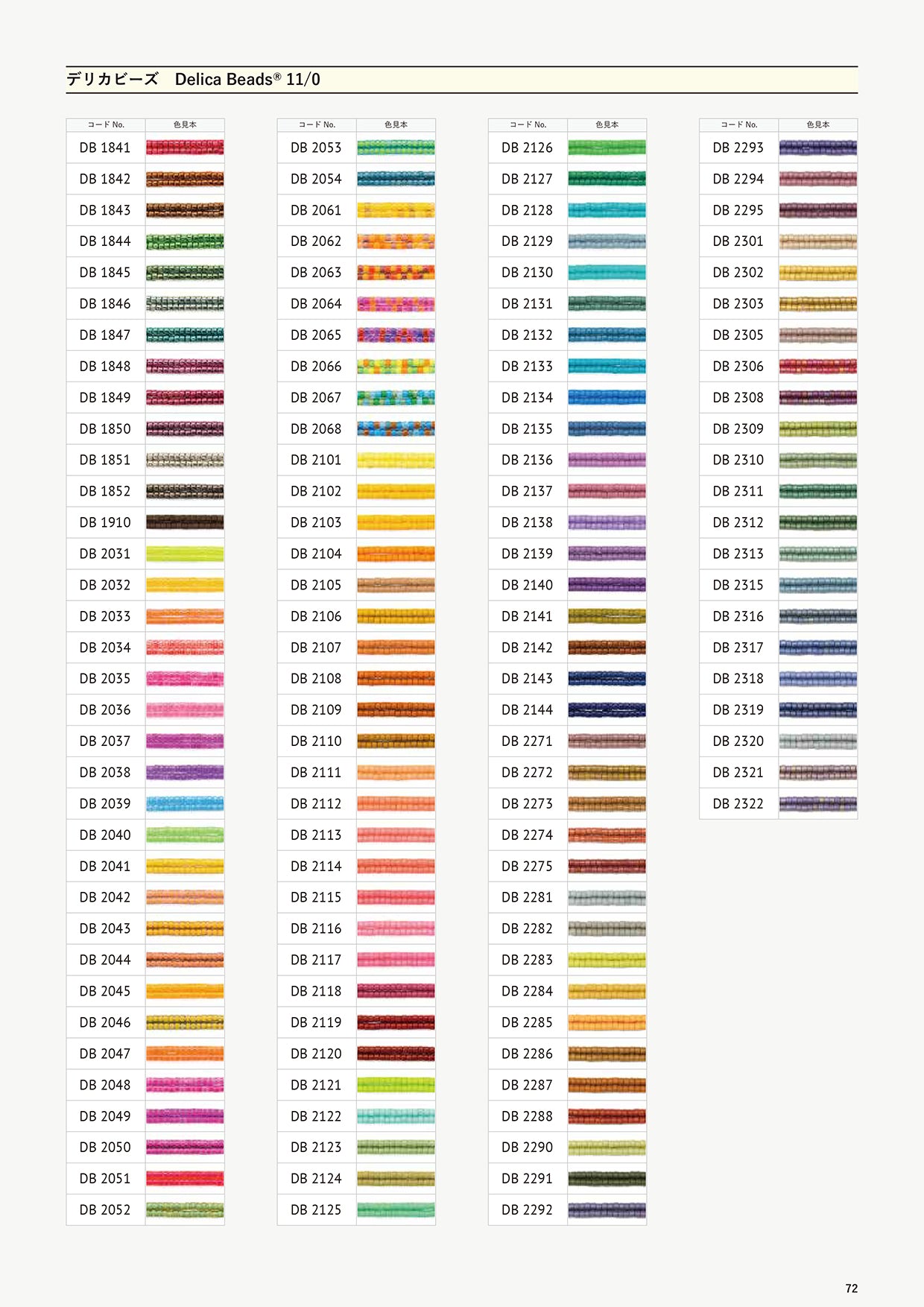 Miyuki Beads Color Card