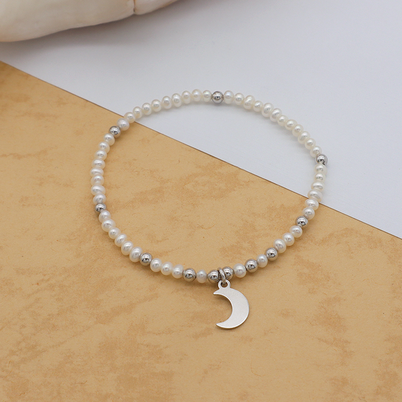 Ttrendy Bracelet High Quality Natural Fresh Water Pearl 925 Sterling Silver Bracelets Beaded Bracelet