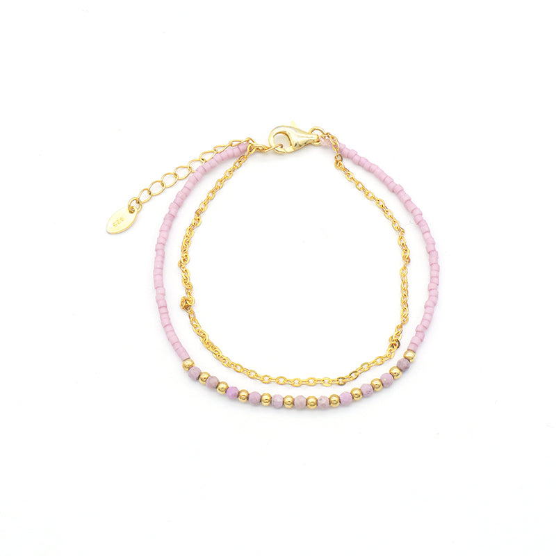 OEM Manufacture Spring 925 Sterling Silver Miyuki Natural Stone Handmade Beaded Bracelet