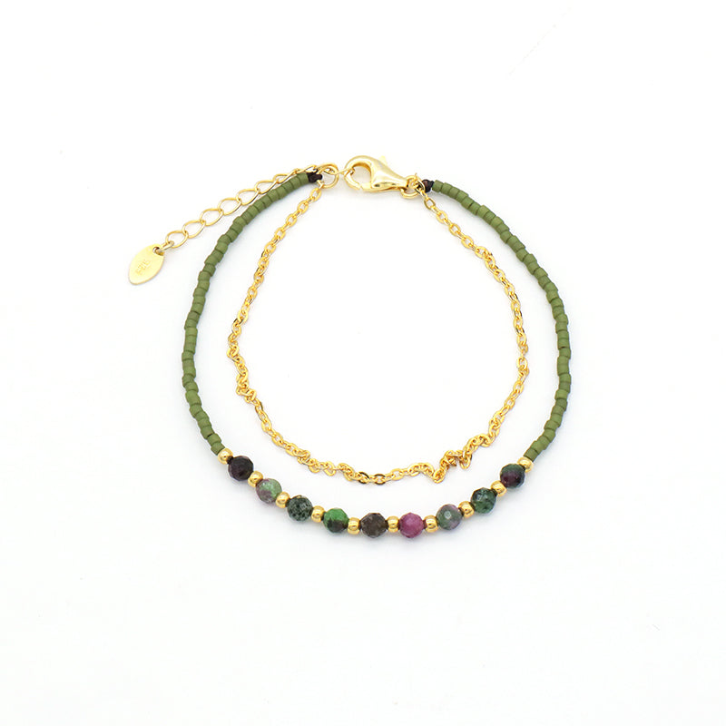 OEM Manufacture Spring 925 Sterling Silver Miyuki Natural Stone Handmade Beaded Bracelet
