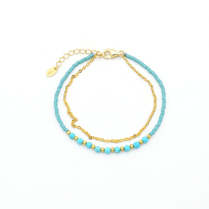OEM Manufacture Spring 925 Sterling Silver Miyuki Natural Stone Handmade Beaded Bracelet
