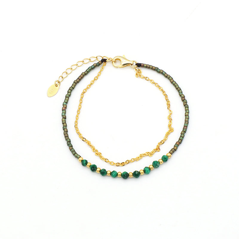 OEM Manufacture Spring 925 Sterling Silver Miyuki Natural Stone Handmade Beaded Bracelet