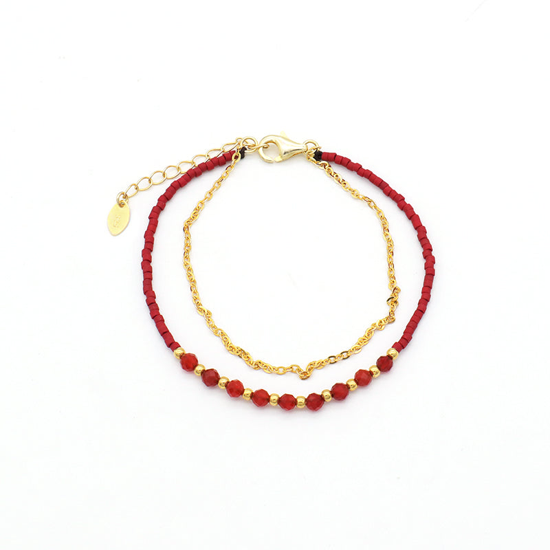 OEM Manufacture Spring 925 Sterling Silver Miyuki Natural Stone Handmade Beaded Bracelet