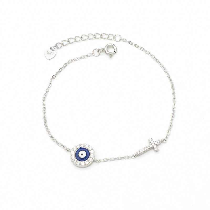 Turkish blue gold women infinity charm hamsa 925 jewelry OEM Factory Manufacture sterling silver evil eyes bracelet