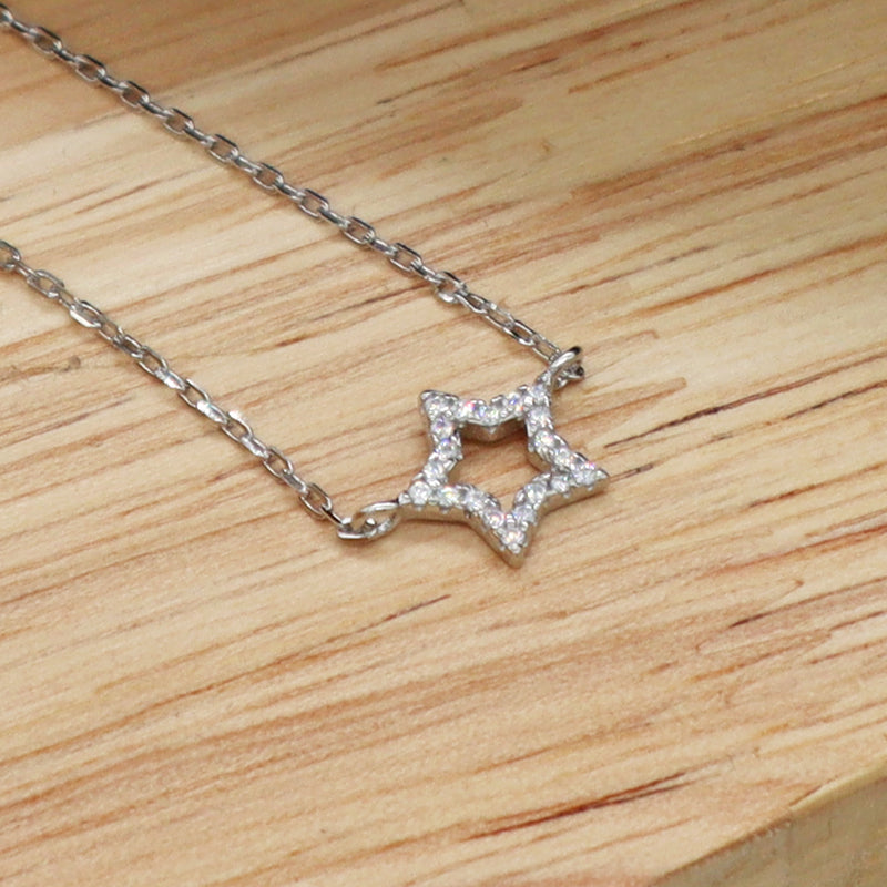 925 sterling silver charm with CZ cross star tree ladies bracelet