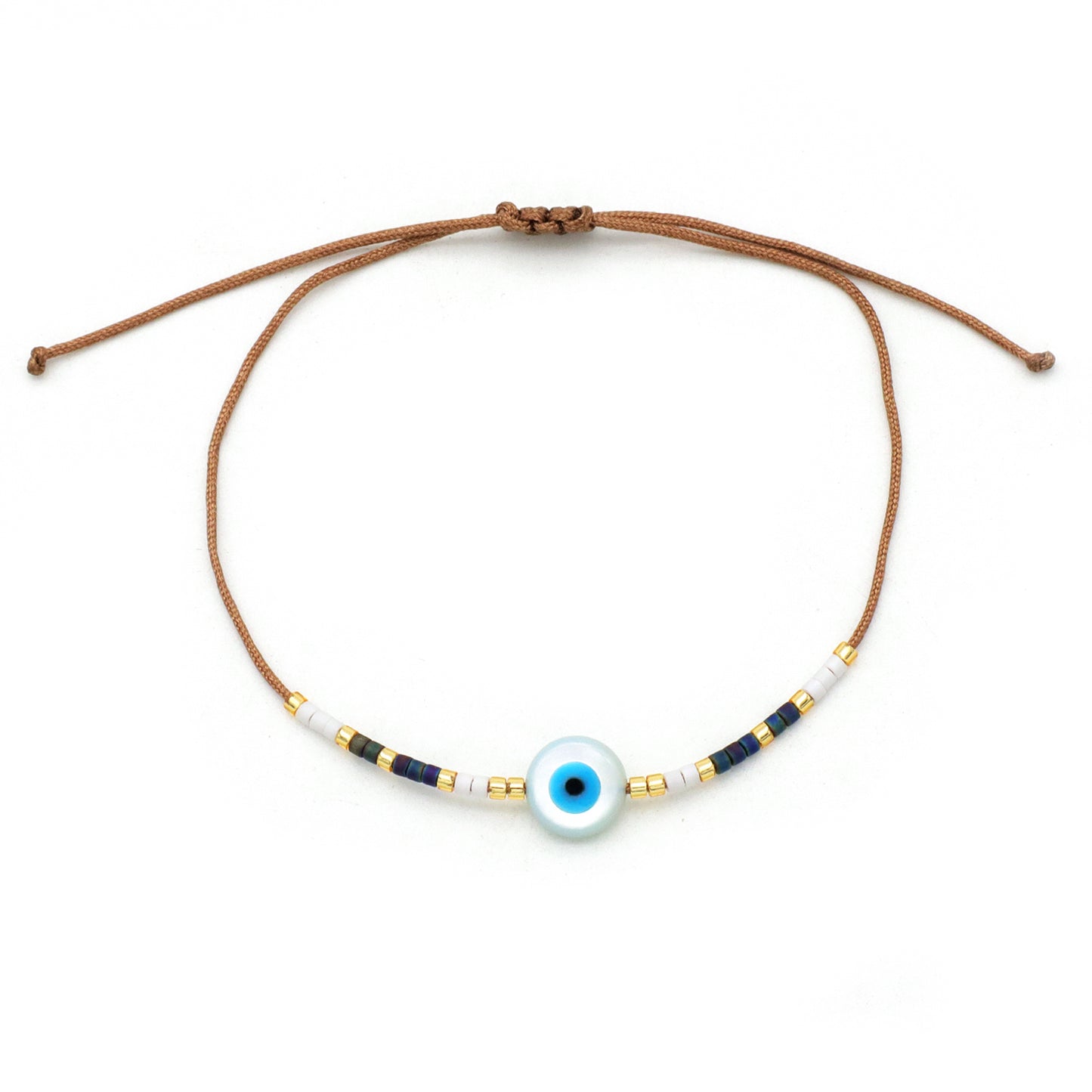 Various Custom Butterfly Flower Heart Eye Shell Charm Miyuki Bracelet Jewelry Handmade Adjustable Miyuki Bead Evil Eyes Bracelet