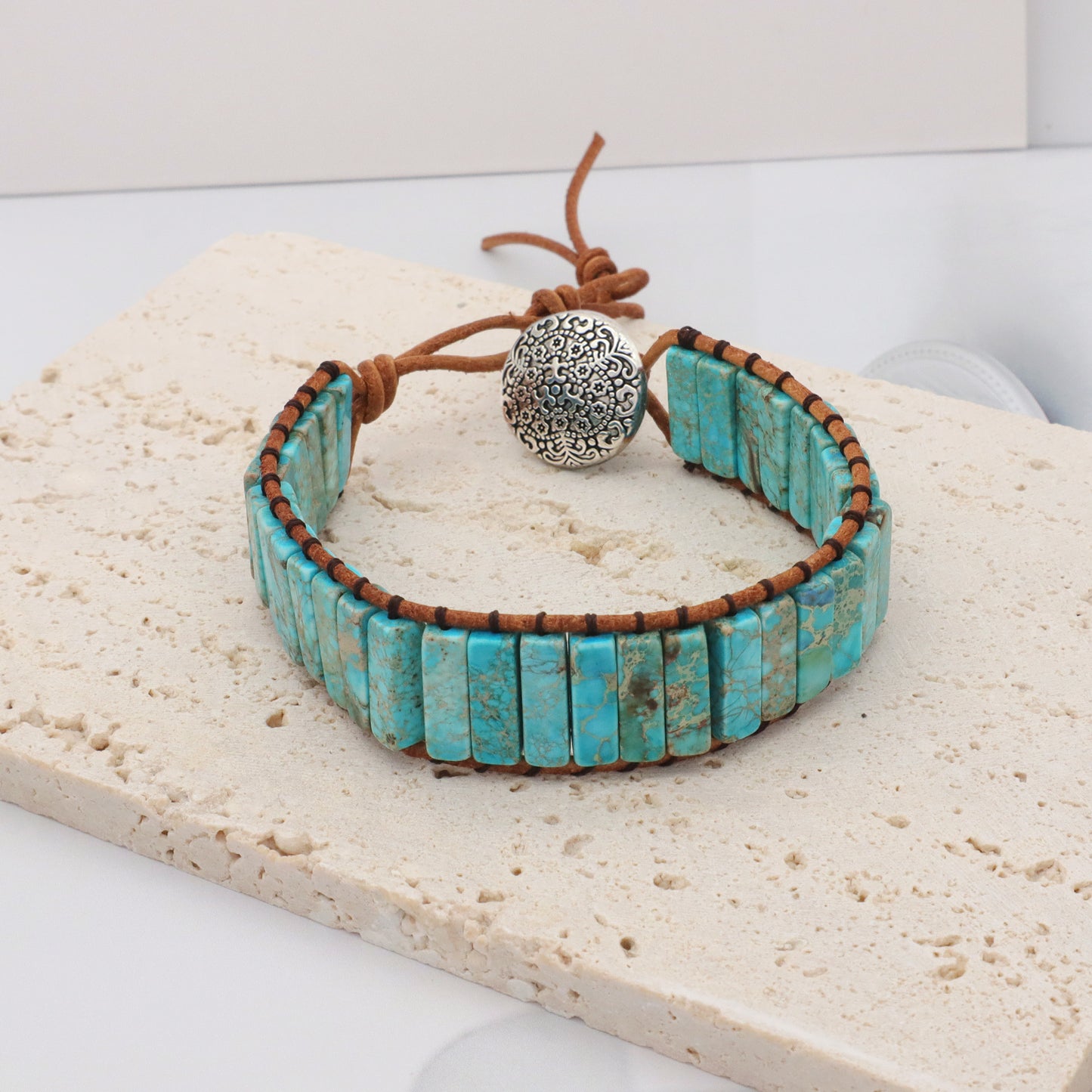 Personality Custom Natural Stone Jewelry Bracelet Bangle Adjustable Handmade Braided Rope Natural Stone Bracelet for Women