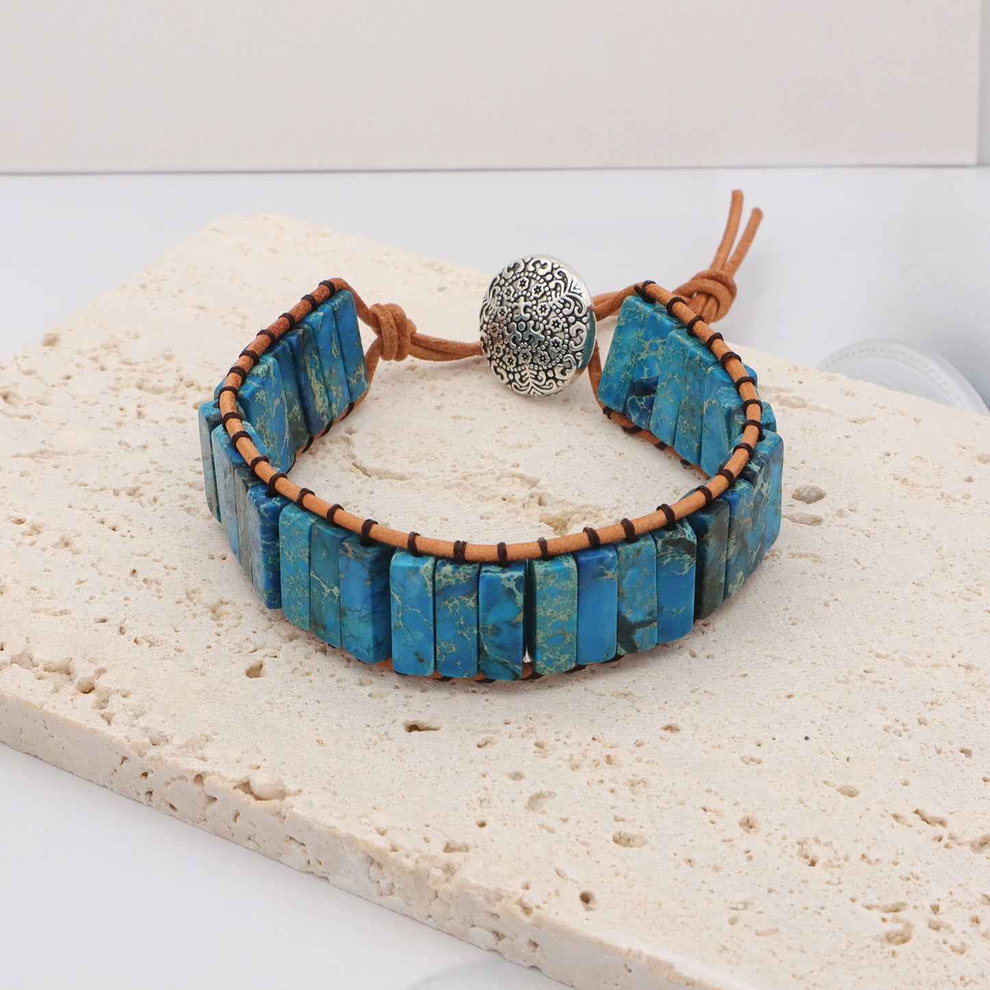Personality Custom Natural Stone Jewelry Bracelet Bangle Adjustable Handmade Braided Rope Natural Stone Bracelet for Women
