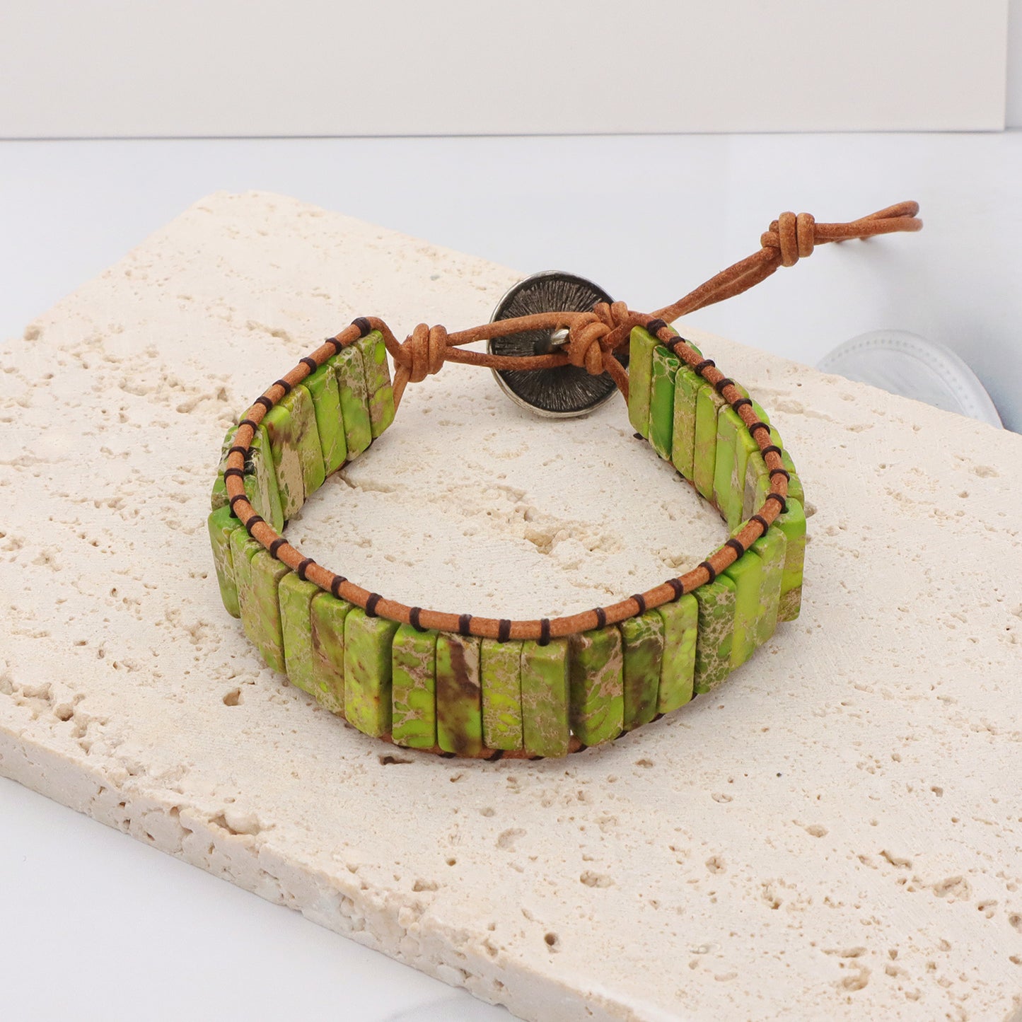 Personality Custom Natural Stone Jewelry Bracelet Bangle Adjustable Handmade Braided Rope Natural Stone Bracelet for Women