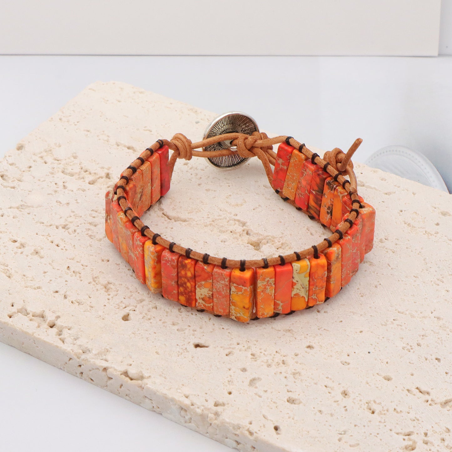 Personality Custom Natural Stone Jewelry Bracelet Bangle Adjustable Handmade Braided Rope Natural Stone Bracelet for Women