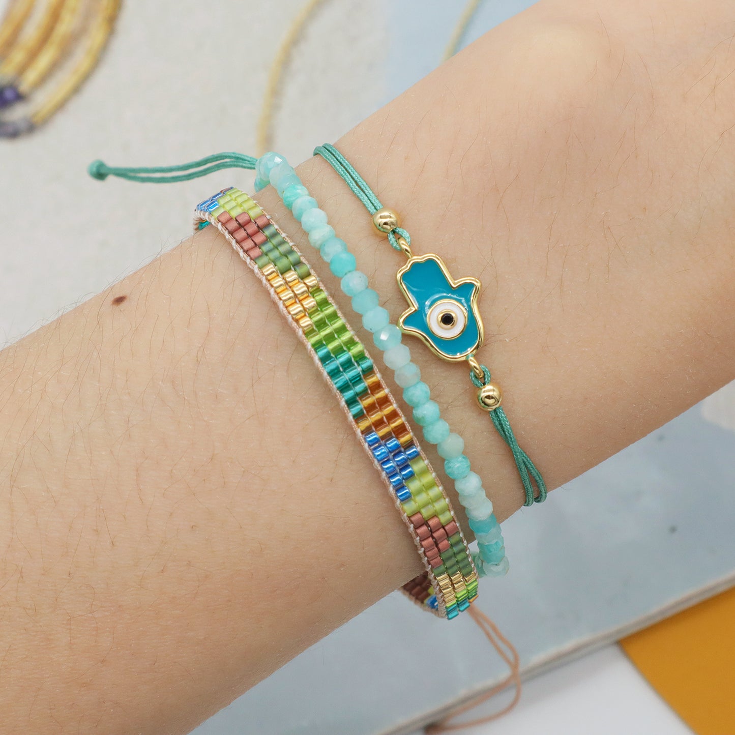 Popular Boho Jewelry Handmade Custom Miyuki bracelet bangle Fashion adjustable Woven Seed Bead Miyuki Bracelet for Women