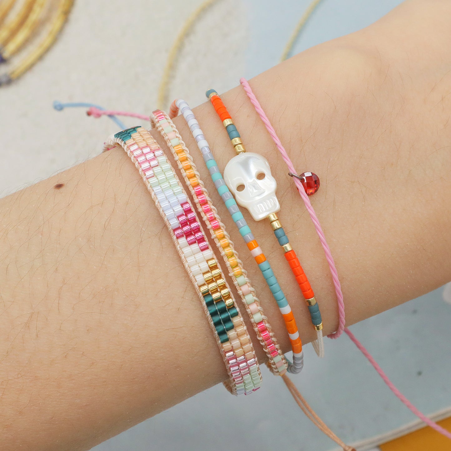 Popular Boho Jewelry Handmade Custom Miyuki bracelet bangle Fashion adjustable Woven Seed Bead Miyuki Bracelet for Women