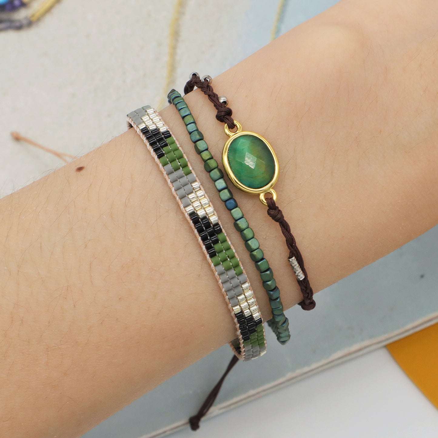 Popular Boho Jewelry Handmade Custom Miyuki bracelet bangle Fashion adjustable Woven Seed Bead Miyuki Bracelet for Women
