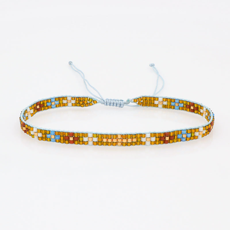 Handmade Custom Jewelry Boho adjustable Colorful Woven Cross Flower Japanese Beads Miyuki bangle bracelet for Women