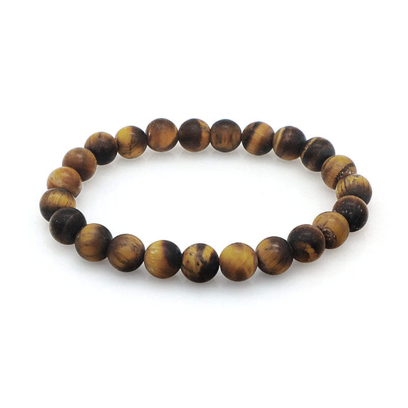 OEM Handmade Custom 8mm Elastic Natural Stone Beads Amazonite Australia Jade Africa Turquoise Network Yellow Tiger Eye Bracelet