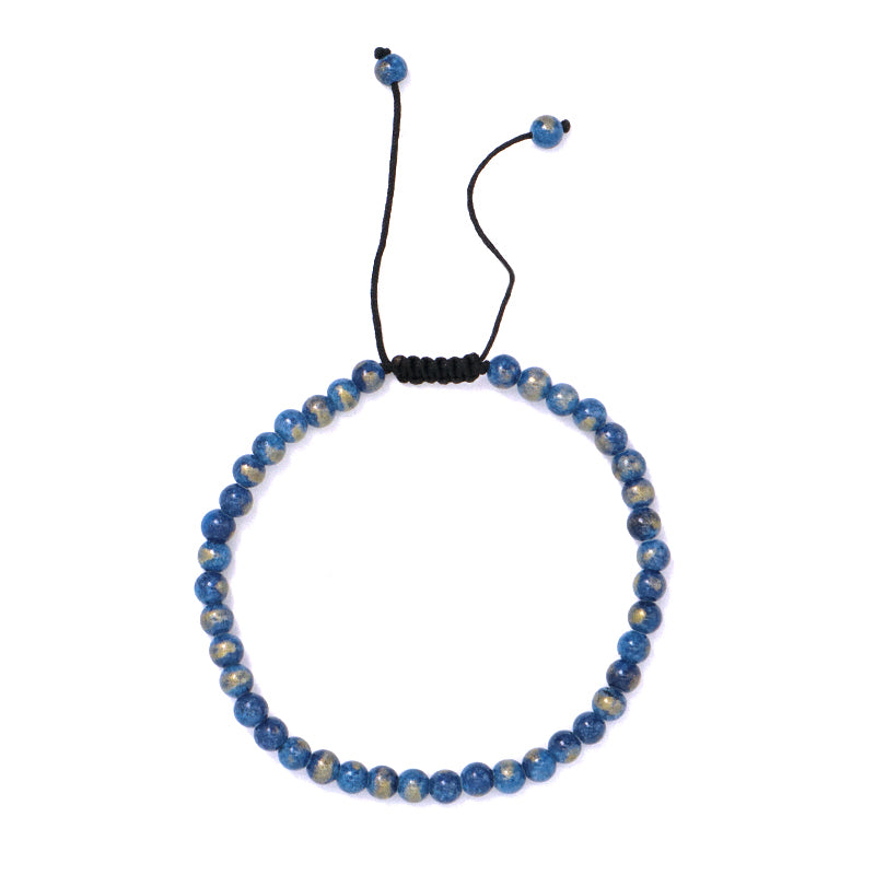New Bulk Sale Fashion Handmade Customized Adjustable 4mm Natural Colorful Jade Beads Cord Braided Macrame Bracelet For Women Men