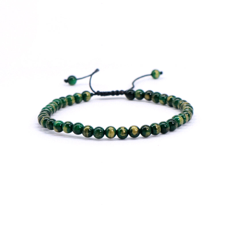 New Bulk Sale Fashion Handmade Customized Adjustable 4mm Natural Colorful Jade Beads Cord Braided Macrame Bracelet For Women Men