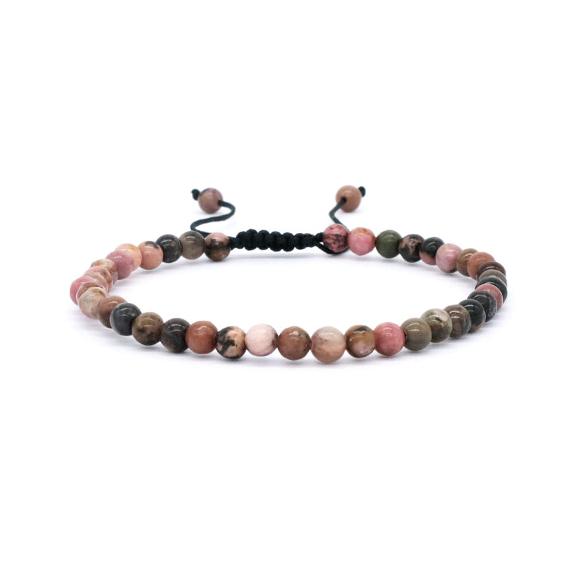 Various Simple Design Handmade Custom 4mm Natural Gemstone Stone Pictorial Stone Woven Friendship Macrame Bracelet Men Women