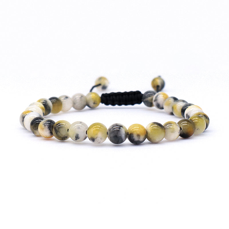 New Fashion Jewelry Custom Handmade Braided Woven Cord Natural 6mm Colorful Jade Beads Men Women Friendship Macrame Bracelet