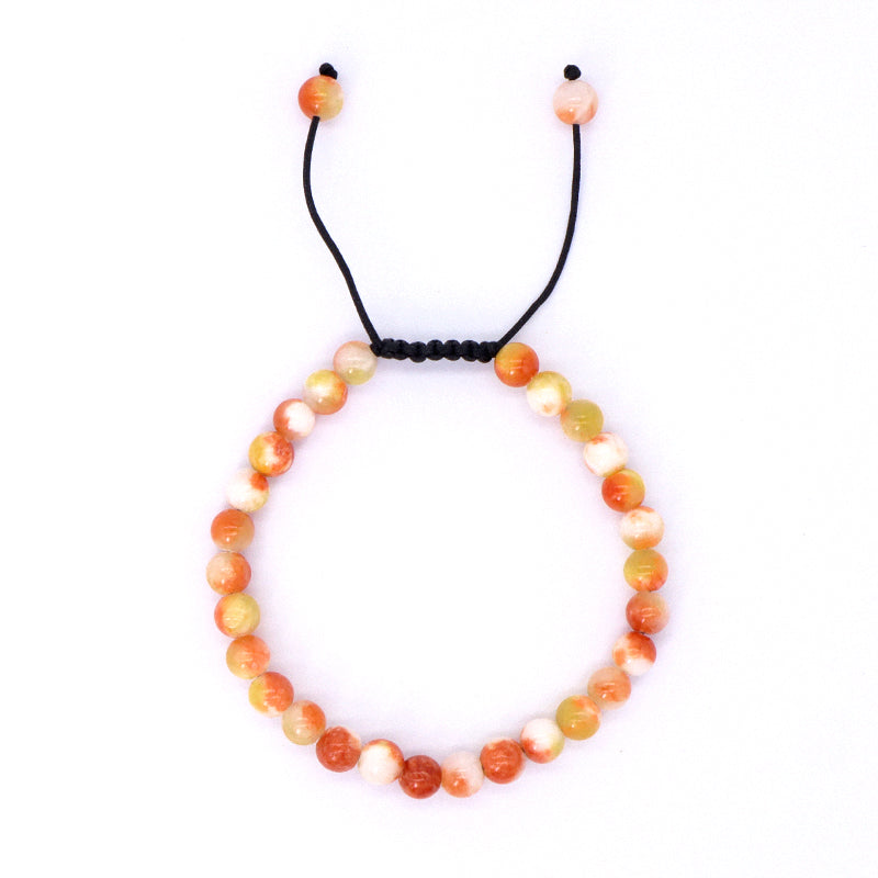 Friendship Customized Jewelry Various Handmade Braided Woven Cord 6mm Natural Colorful Jade Beads Men Women Macrame Bracelet