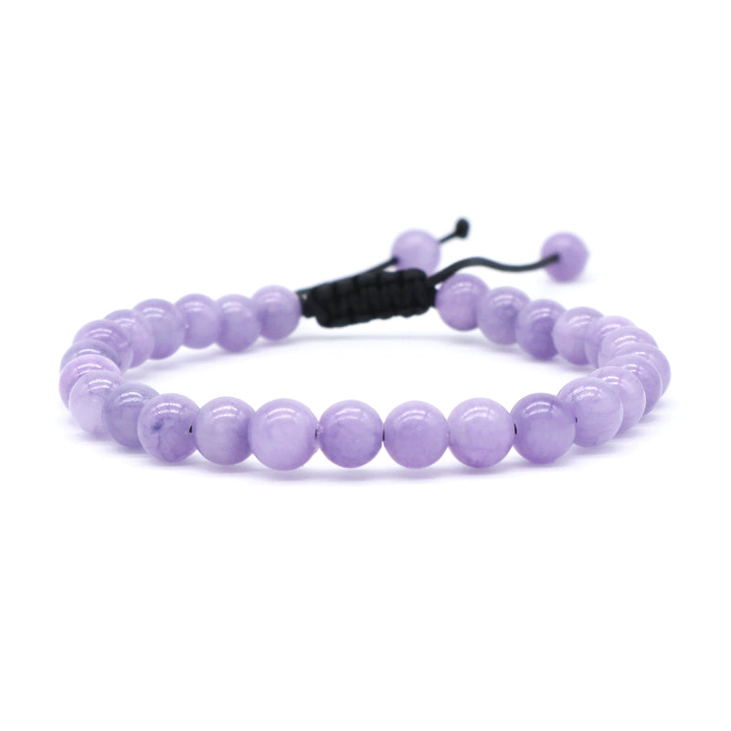 New Design Natural Stone Gemstone Purple Handmade 6mm Colorful Jade Beads Adjustable Woven Friendship Macrame Bracelet For Women