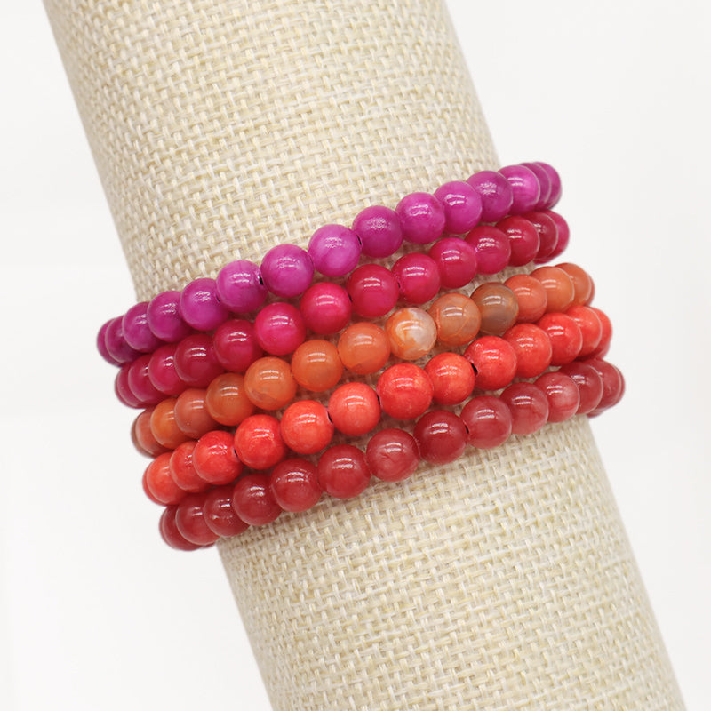 New Arrival Custom Fashion Handmade 6mm Natural Colorful Jade Bead Adjustable Woven Braided Friendship Macrame Bracelet For Women