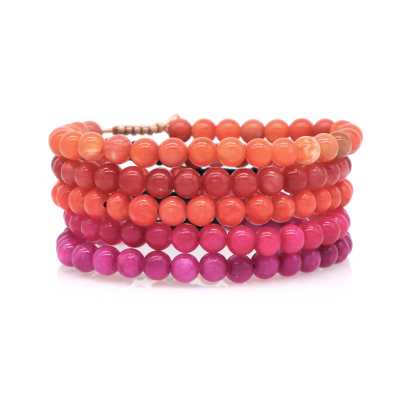 New Arrival Custom Fashion Handmade 6mm Natural Colorful Jade Bead Adjustable Woven Braided Friendship Macrame Bracelet For Women