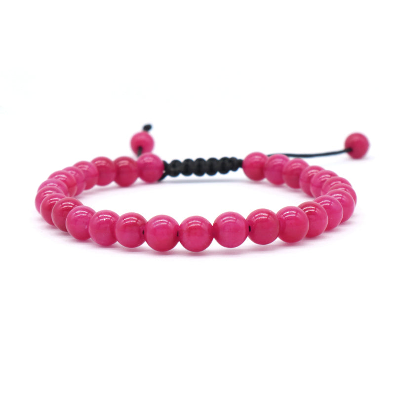 New Arrival Custom Fashion Handmade 6mm Natural Colorful Jade Bead Adjustable Woven Braided Friendship Macrame Bracelet For Women