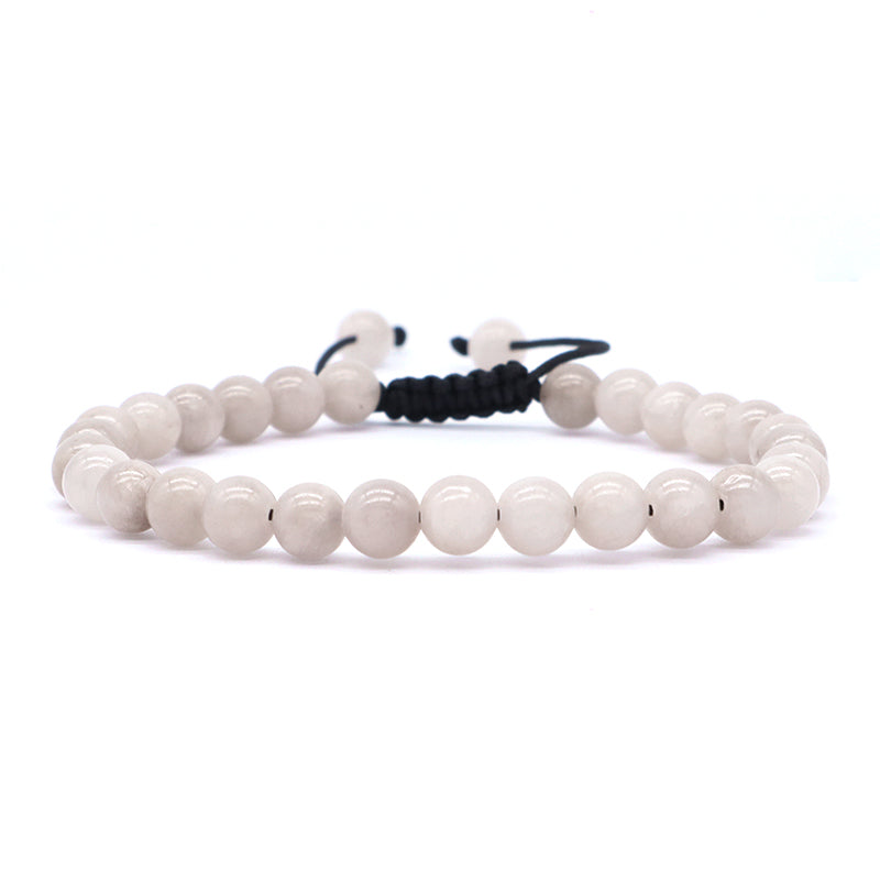 New Bulk Sale Custom Fashion Friendship Women Man Handmade 6mm Colorful Jade Beads Adjustable Woven Braided Cord Macrame Bracelet