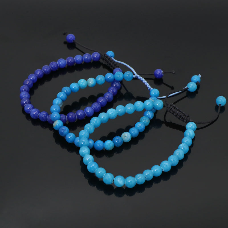 New Customized Adjustable Handmade Woven Braided Cord 6mm Natural Colorful Jade Beads Friendship Macrame Bracelet For Women Men
