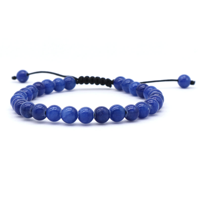 New Customized Adjustable Handmade Woven Braided Cord 6mm Natural Colorful Jade Beads Friendship Macrame Bracelet For Women Men
