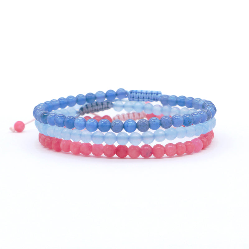 OEM Newest Women Men Fashion Friendship Handmade Adjustable Customized Woven Natural Stone Beaded Boho Macrame Knots Bracelet