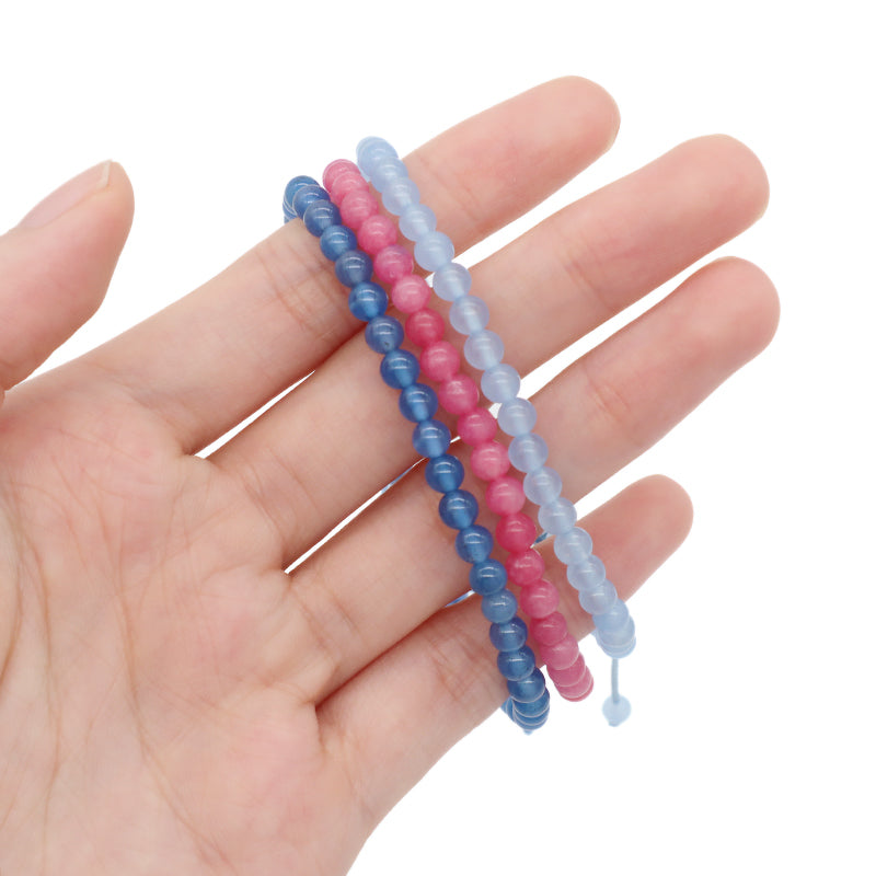 OEM Newest Women Men Fashion Friendship Handmade Adjustable Customized Woven Natural Stone Beaded Boho Macrame Knots Bracelet