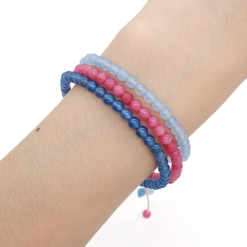 OEM Newest Women Men Fashion Friendship Handmade Adjustable Customized Woven Natural Stone Beaded Boho Macrame Knots Bracelet