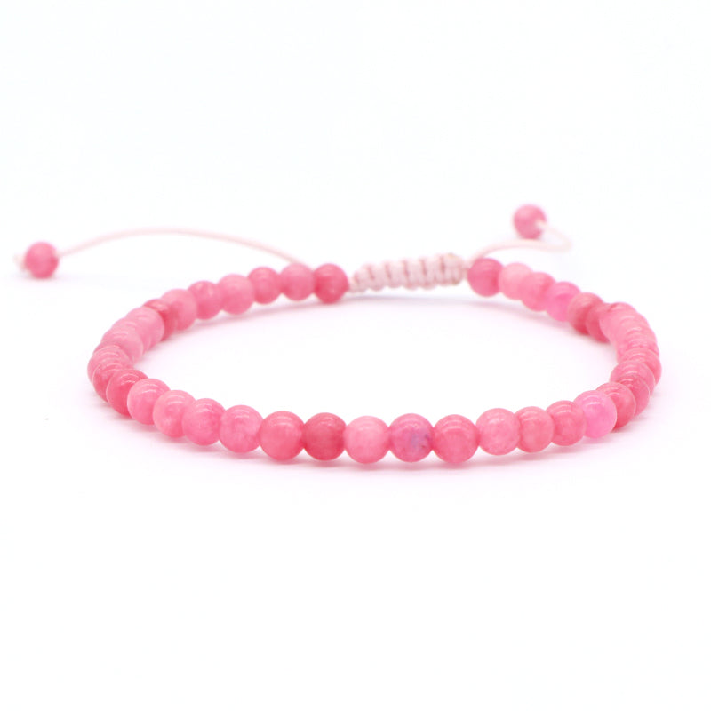 OEM Newest Women Men Fashion Friendship Handmade Adjustable Customized Woven Natural Stone Beaded Boho Macrame Knots Bracelet