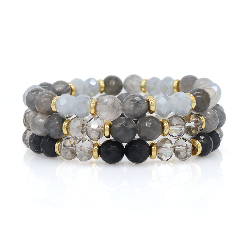 Manufacture OEM China Factory Wholesale Fashion Custom Gemstone Elastic Healing Energy Glass Crystal Bead Natural Stone Bracelet