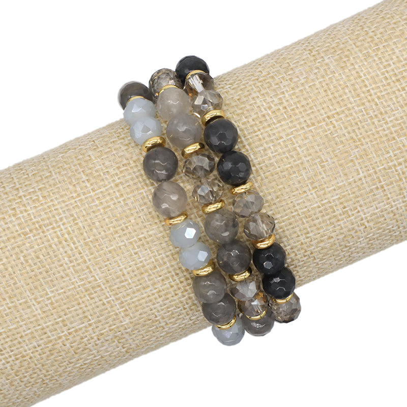 Manufacture OEM China Factory Wholesale Fashion Custom Gemstone Elastic Healing Energy Glass Crystal Bead Natural Stone Bracelet