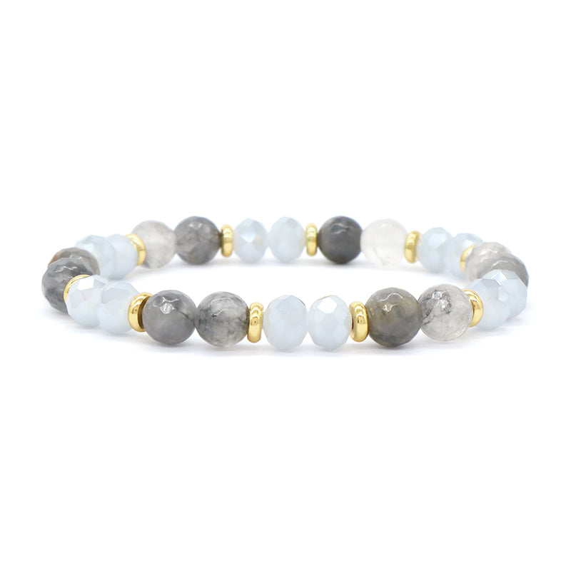 Manufacture OEM China Factory Wholesale Fashion Custom Gemstone Elastic Healing Energy Glass Crystal Bead Natural Stone Bracelet