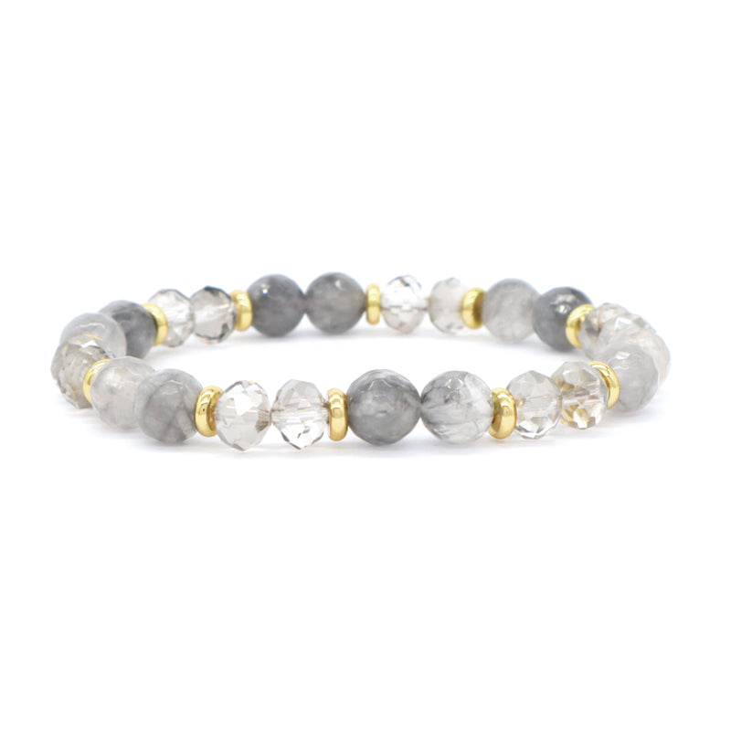 Manufacture OEM China Factory Wholesale Fashion Custom Gemstone Elastic Healing Energy Glass Crystal Bead Natural Stone Bracelet