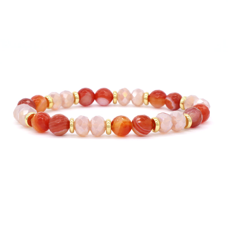 Handmade OEM Factory Wholesale Custom Manufacture Stretch Gemstone Natural Stone Bead Energy Healing Glass Crystal Bracelet