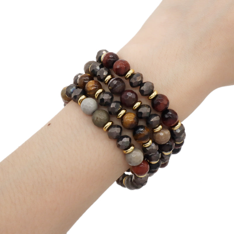 Factory OEM Wholesale Handmade Women Stretch 8mm Natural Stone Energy Jewelry Custom Healing Semi-preciuos Stone Beads Bracelet