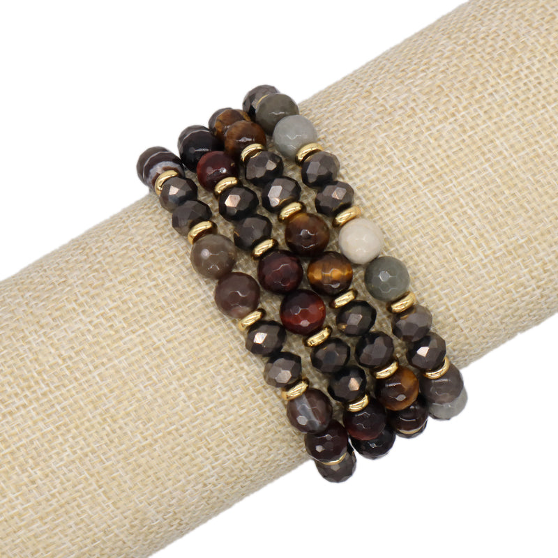 Factory OEM Wholesale Handmade Women Stretch 8mm Natural Stone Energy Jewelry Custom Healing Semi-preciuos Stone Beads Bracelet