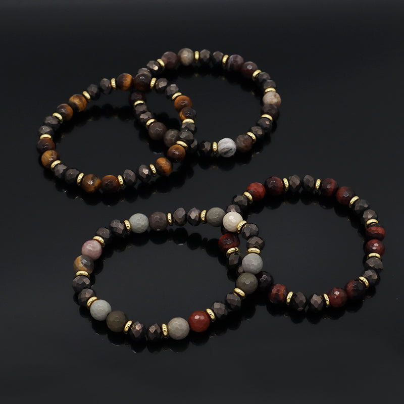 Factory OEM Wholesale Handmade Women Stretch 8mm Natural Stone Energy Jewelry Custom Healing Semi-preciuos Stone Beads Bracelet
