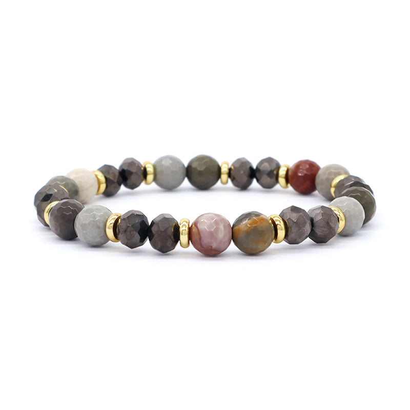 Factory OEM Wholesale Handmade Women Stretch 8mm Natural Stone Energy Jewelry Custom Healing Semi-preciuos Stone Beads Bracelet