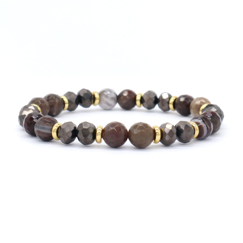 Factory OEM Wholesale Handmade Women Stretch 8mm Natural Stone Energy Jewelry Custom Healing Semi-preciuos Stone Beads Bracelet