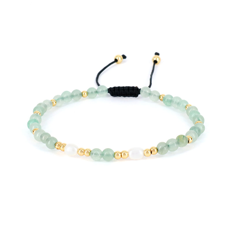 Wholesale Freshwater Pearl Custom Friendship Handmade Adjustable Gemstone Woven Macrame 4mm Natural Stone Beaded Women Bracelet